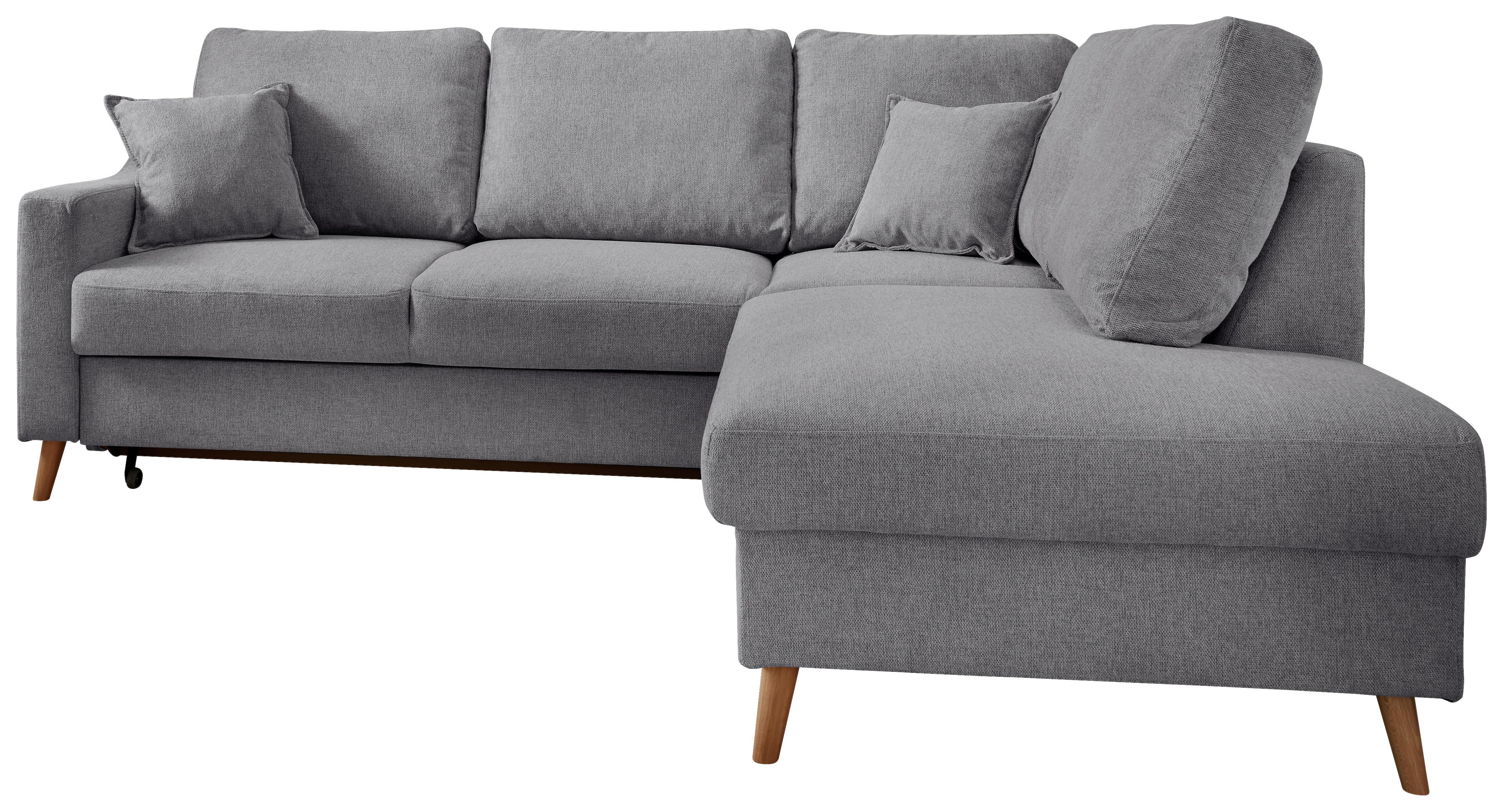 Ecksofa Valentina Dunkelgrau S: 230x200 Cm - Dunkelgrau/Naturfarben, MODERN, Textil (230/200cm) - Livetastic