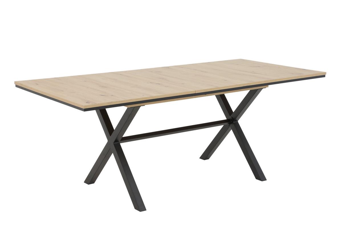 Tischgruppe Karina G - Anthrazit/Eiche Artisan, MODERN, Holzwerkstoff/Textil (160 - 200/76/90cm) - MID.YOU