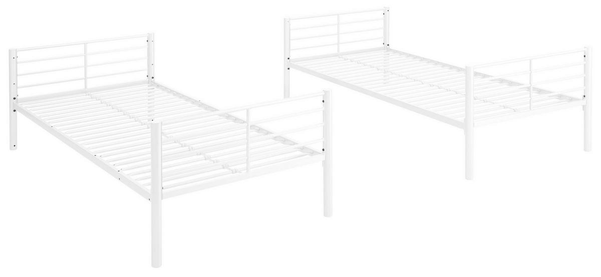 Etagenbett Rosie Weiß 97x208cm - Weiß, Design, Metall (97/208cm) - MID.YOU
