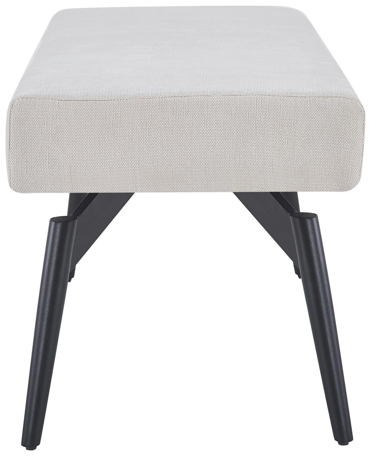 Sitzbank Tinos ohne Lehne Beige, B: 140 cm - Beige/Schwarz, KONVENTIONELL, Textil/Metall (140/49/47cm) - MID.YOU