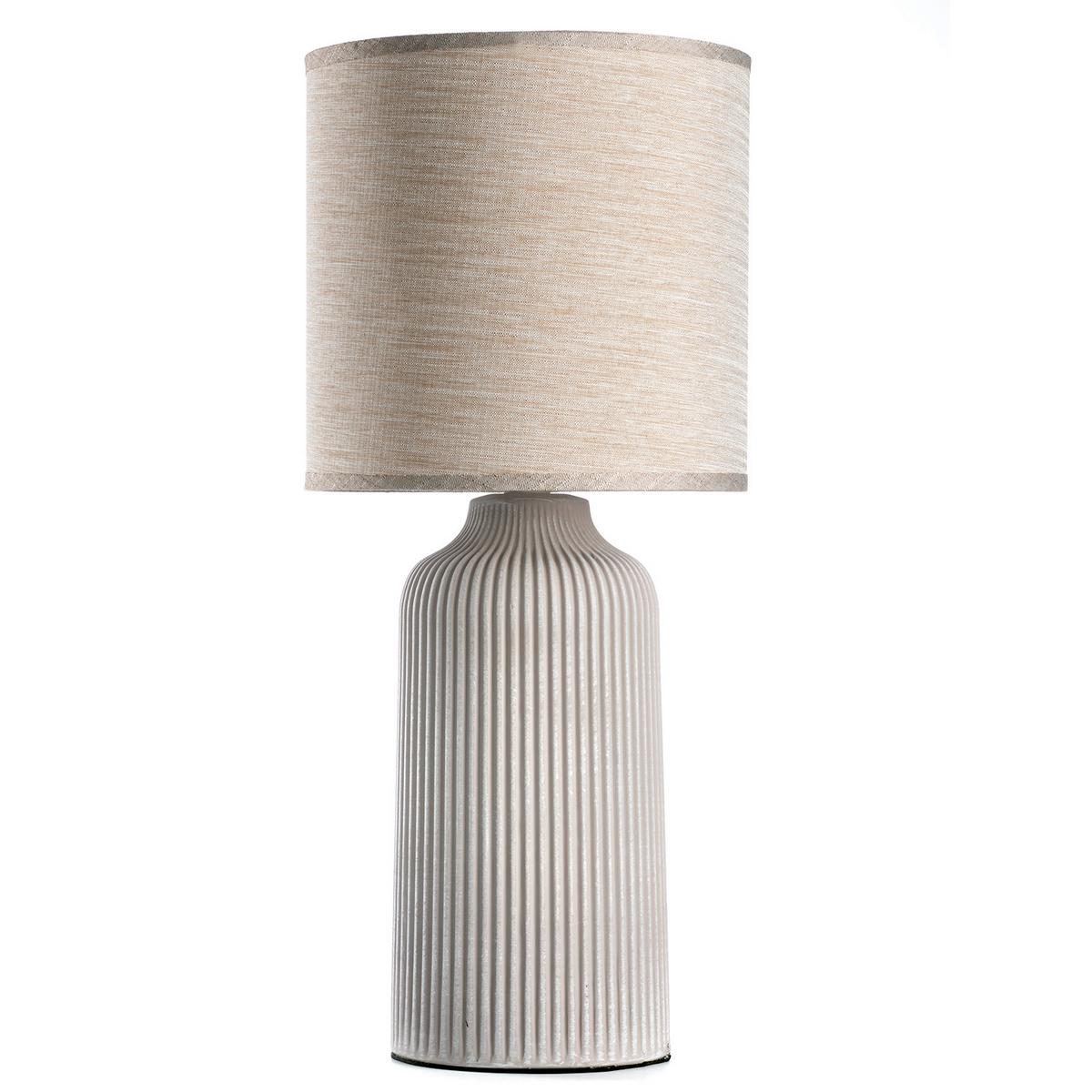 Tischleuchte Creme D: 20 Cm 22w - Creme, Design, Keramik/Textil (20/45cm)