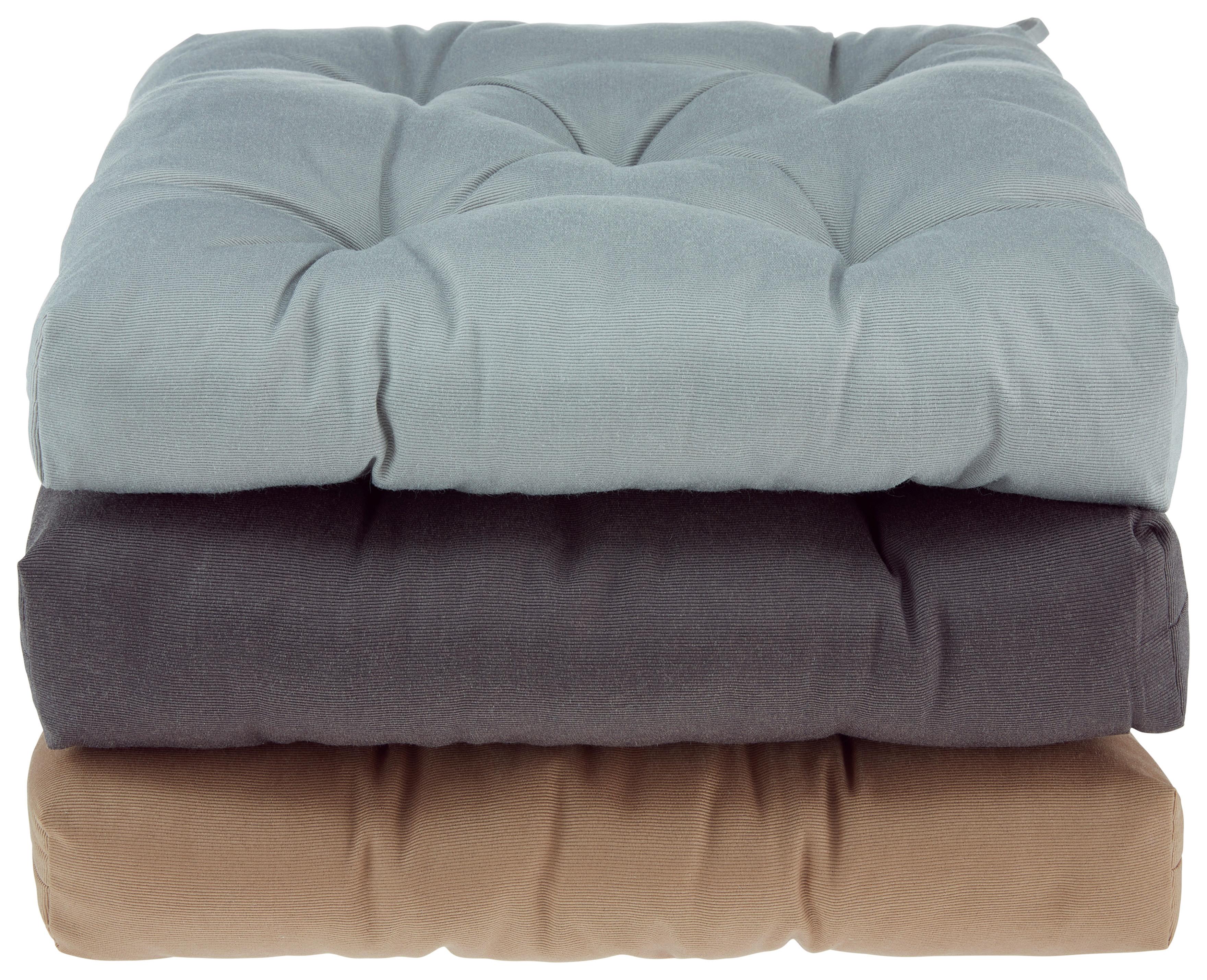 Sitzkissen Bea 40x40cm Anthrazit - Anthrazit, ROMANTIK / LANDHAUS, Textil (40/40/7cm) - James Wood