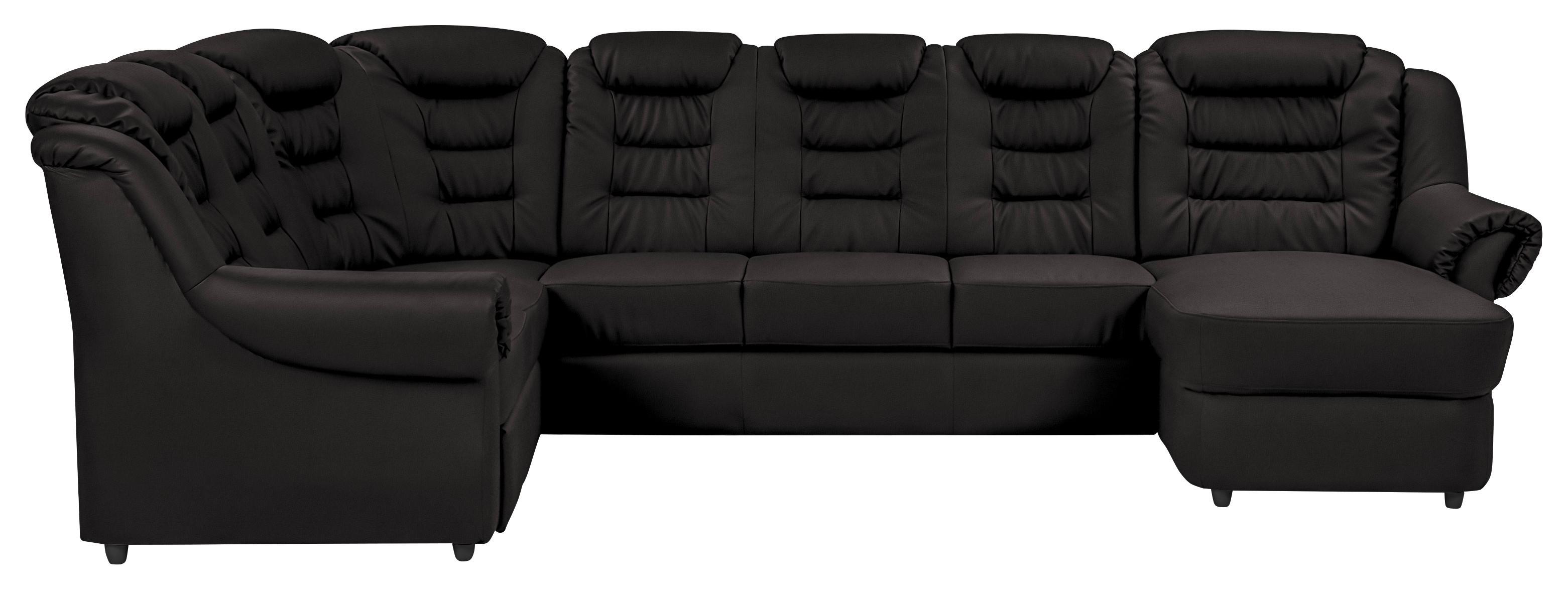 Wohnlandschaft Boston Schwarz Lederlook