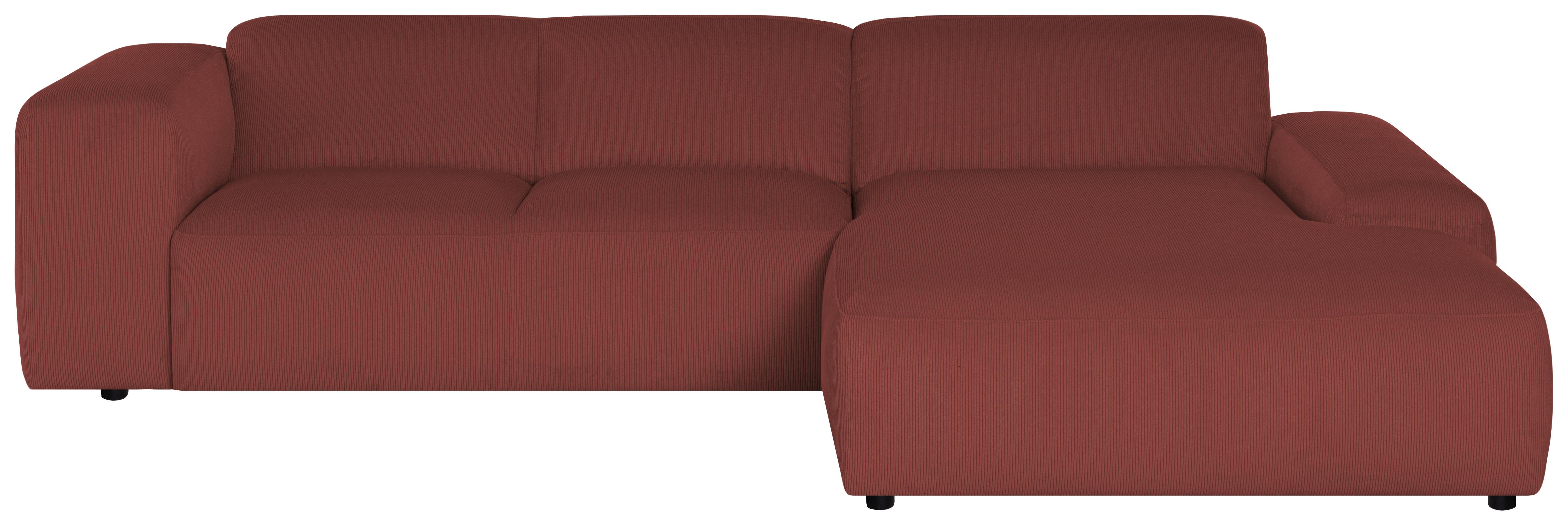 Ecksofa Hannah Rot 304x200 cm - Rot/Schwarz, Design, Textil (304/200cm) - MID.YOU