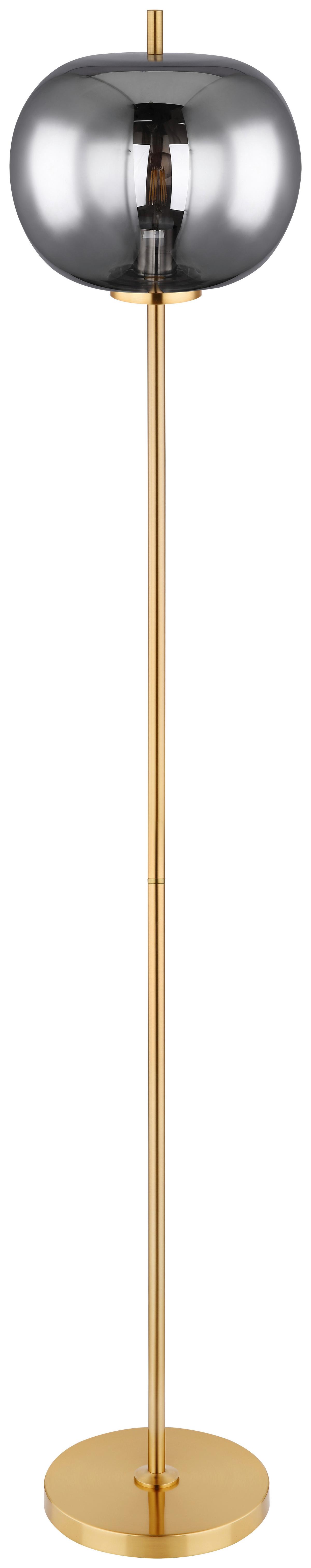 Stehlampe Blacky Messingfarben Mit Schalter - Messingfarben, Design, Glas/Metall (30/160cm) - Globo