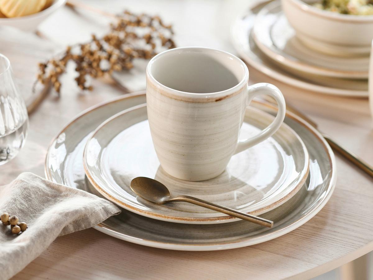 Kombiservice Caoba Steingut Creme/Sandfarben 16 -Teilig. - Sandfarben/Creme, Basics, Keramik - Creatable