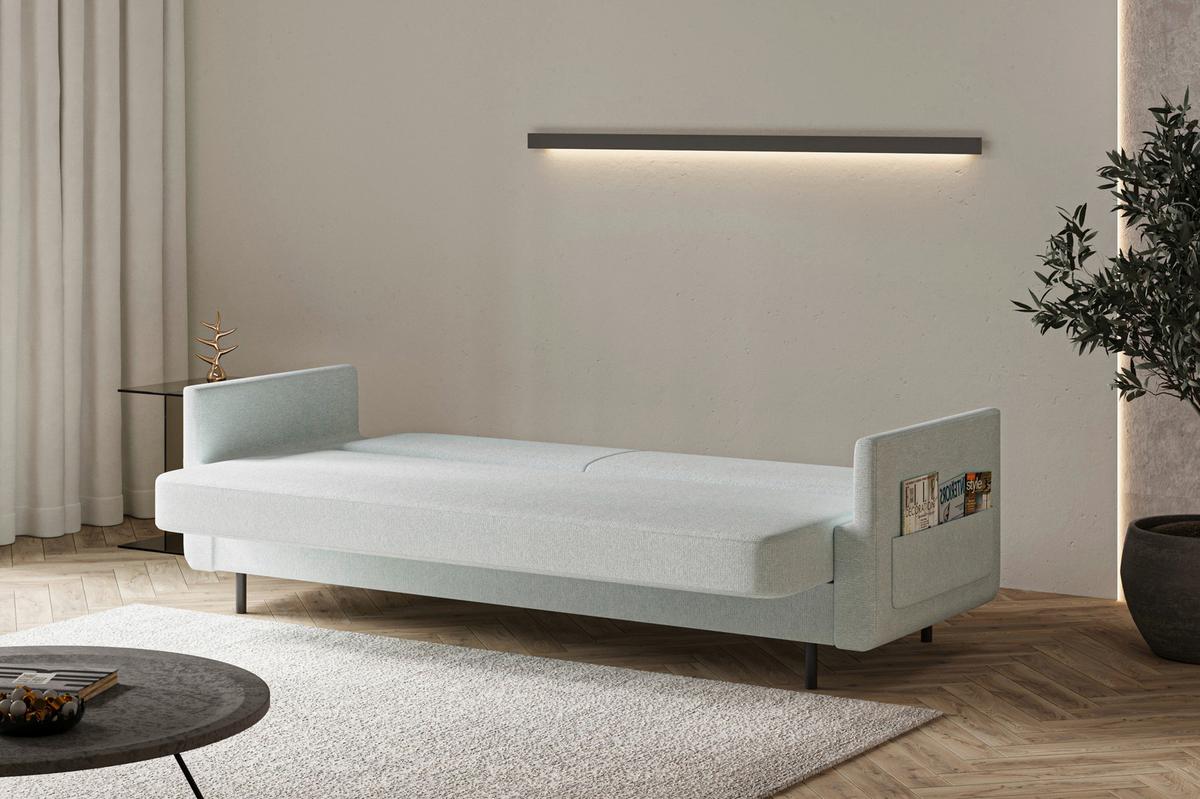 Schlafsofa Cloudy Hellblau B: 221 cm - Hellblau, Design, Textil (221/87/84cm) - MID.YOU