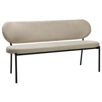 Sitzbank Jersey Schwarz, Taupe B: 160 cm - Taupe/Schwarz, Design, Textil/Metall (160/82/62cm) - MID.YOU