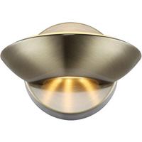 LED-Wandleuchte 1-Flammig Halbrunde Form Messingfarben - Messingfarben, Design, Glas/Metall (16,5/11cm) - Globo