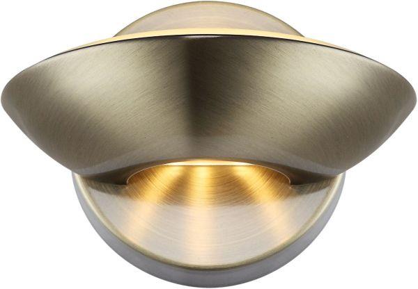 LED-Wandleuchte 1-Flammig Halbrunde Form Messingfarben