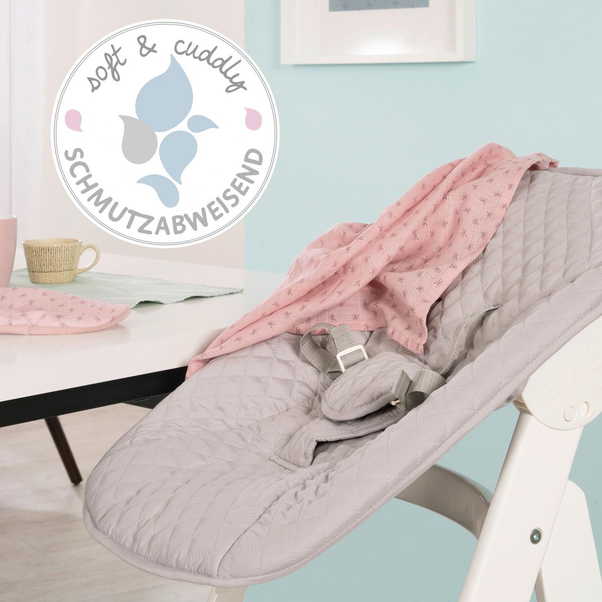 Hochstuhl Weiß/grau Mit Sitz/liegefunktion - Silberfarben/Weiß, Basics, Holzwerkstoff/Textil (52/94/66,5cm) - Roba