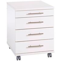 Rollcontainer Weiß Serie 500 41,6x56,9x50 Cm - Weiß, Basics, Holzwerkstoff/Kunststoff (41,6/56,9/50cm) - MID.YOU