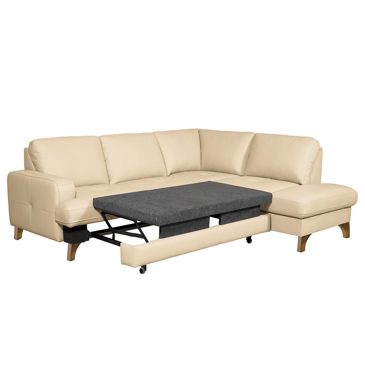 Ecksofa Fargo Beige B: 234x190 Cm - Beige/Buchefarben, Design, Leder/Textil (234/190cm) - Livetastic