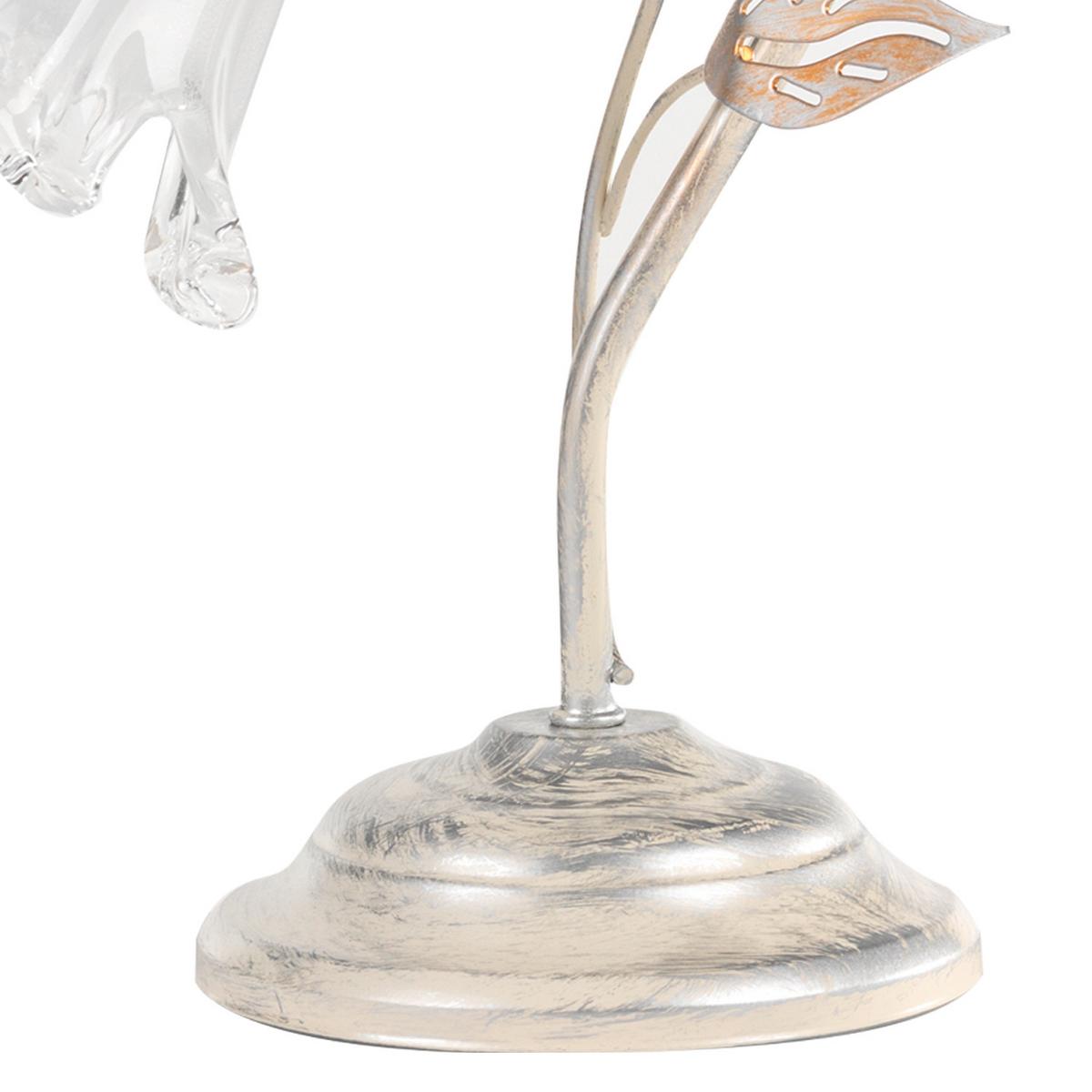 Tischleuchte 4998/L - Weiß, KONVENTIONELL, Glas/Metall (25/30cm)