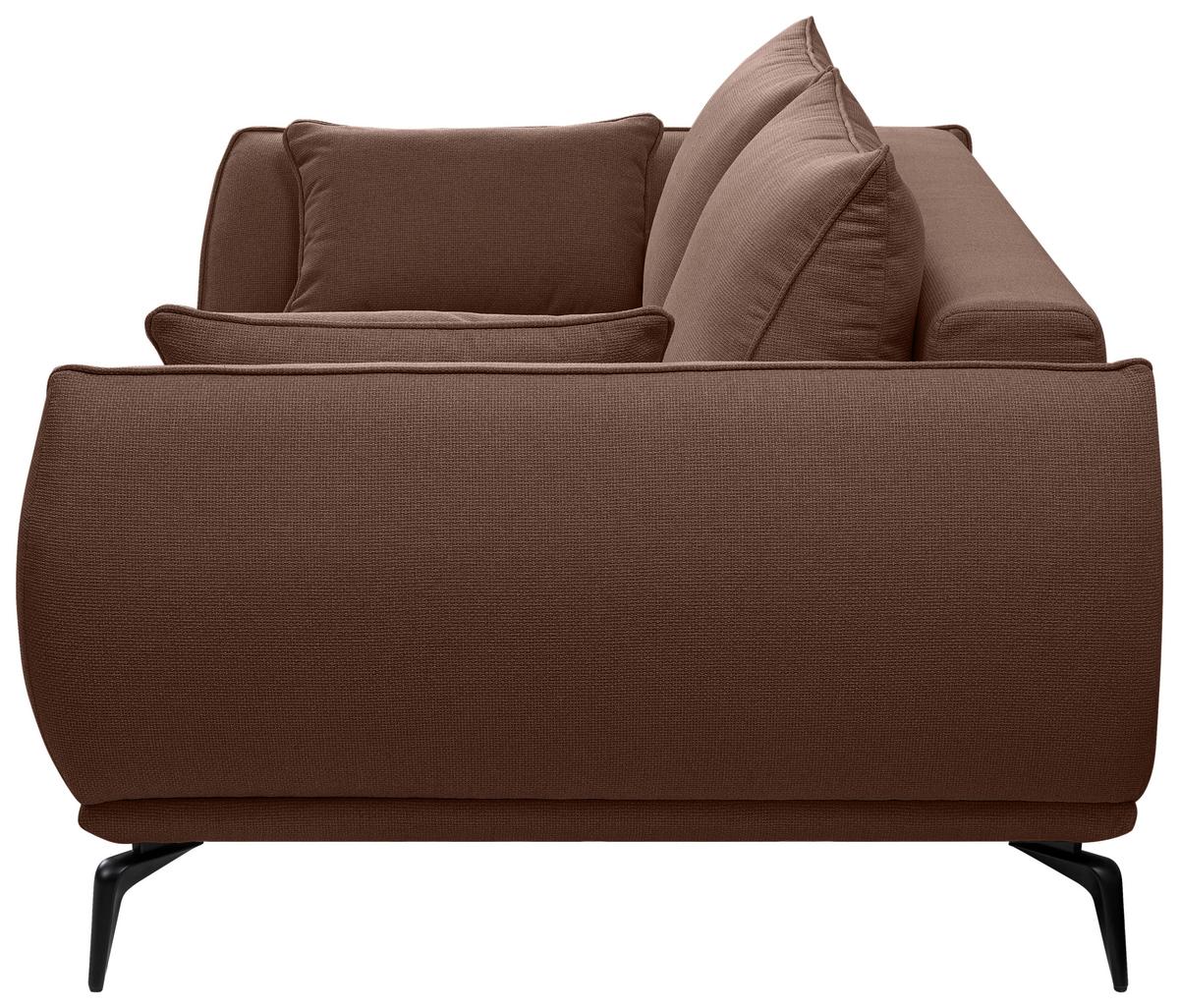2-Sitzer-Sofa Cavo, Braun B: 208 cm - Schwarz/Braun, MODERN, Textil (208/86/118cm) - MID.YOU