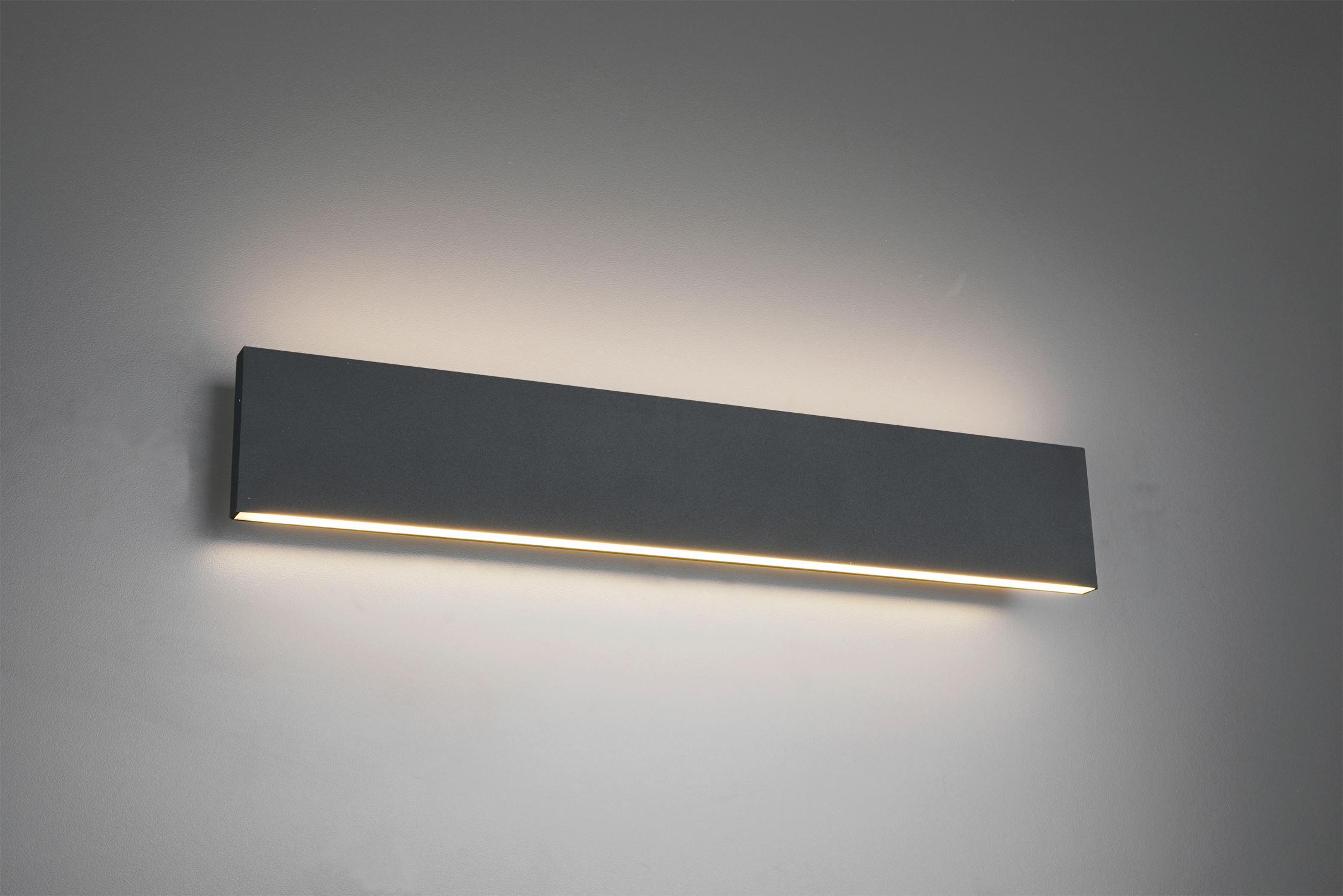 Led-wandleuchte 225174742 Concha - Anthrazit, KONVENTIONELL, Kunststoff/Metall (47/8/4,5cm) - Trio Leuchten