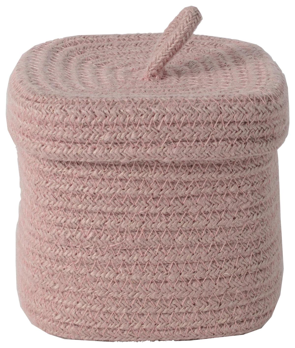 Koš ROMY - růžová, Konvenční, textil/plast (13/13/13cm) - Mömax