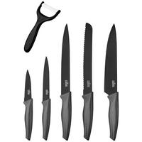 Messerset Edelstahl/schwarz 6--Teilig., Antihaftbeschichtet - Schwarz, MODERN, Metall (35/2,9/21,5cm) - Collini