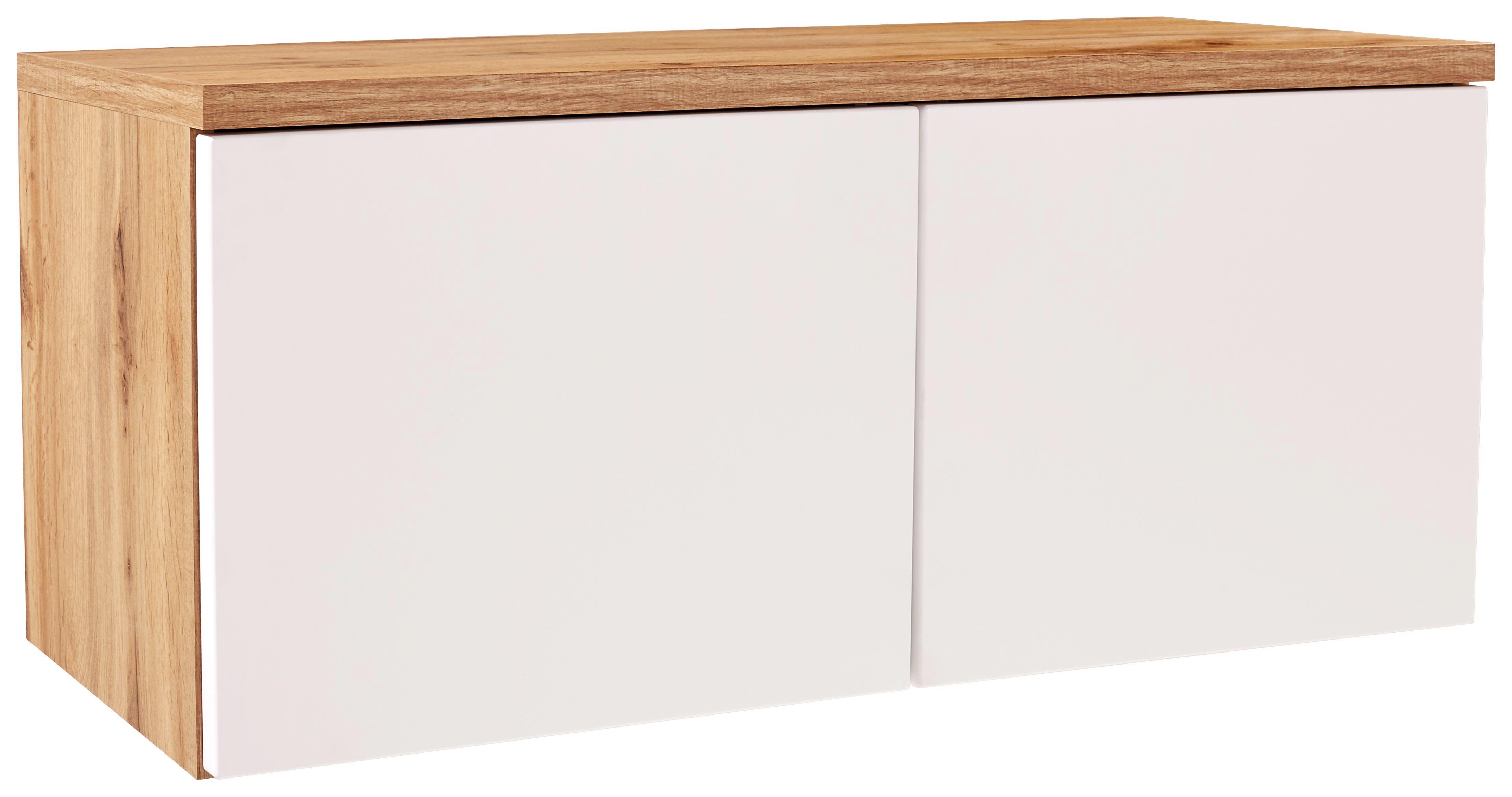 Aufsatzschrank Space B:100cm Weiß/ Wotan Eiche Dekor - Eichefarben/Weiß, MODERN, Holzwerkstoff (100/40/35cm)