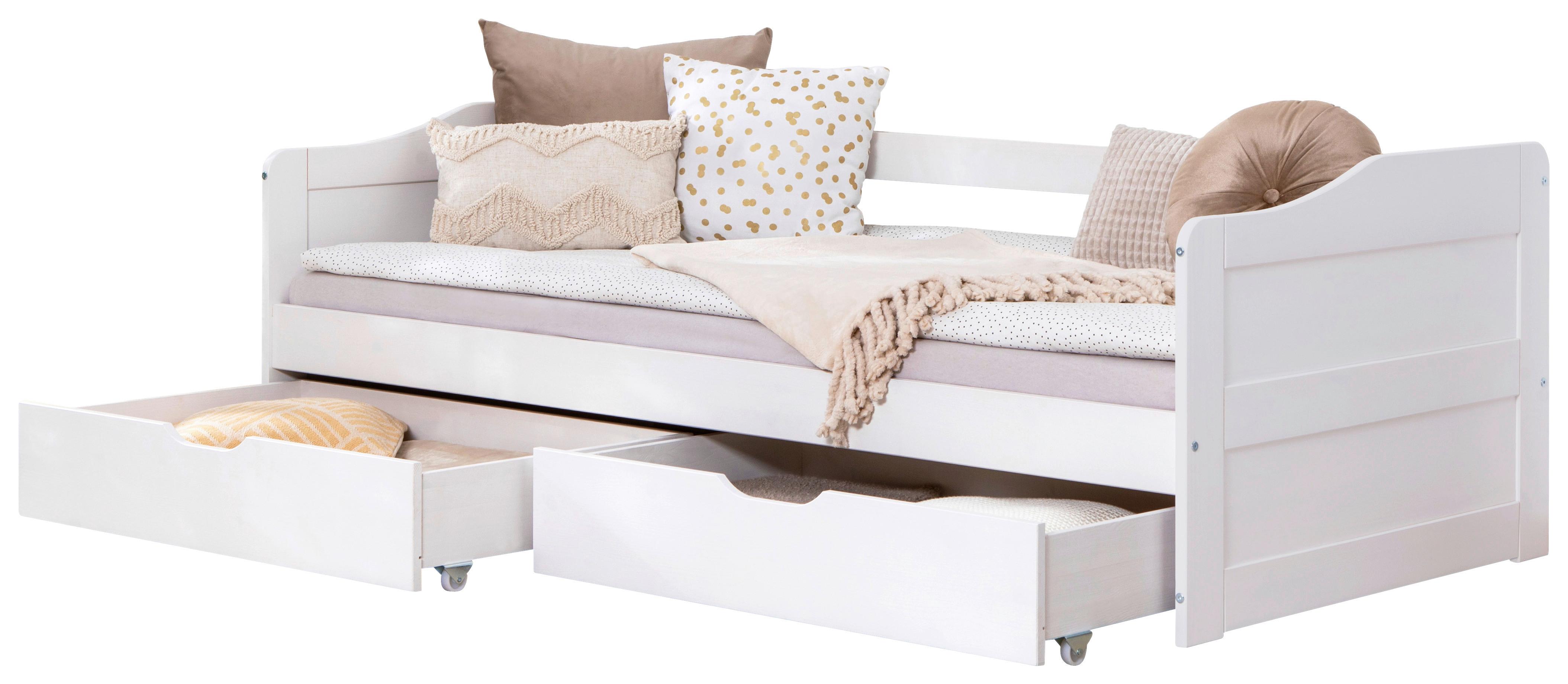 Stauraumbett 970477 Nelly - Weiß, MODERN, Holz (90/200cm) - MID.YOU