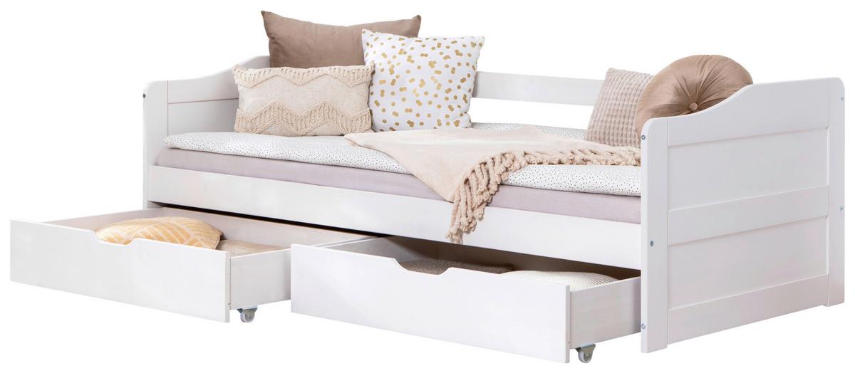 Stauraumbett 970477 Nelly - Weiß, MODERN, Holz (90/200cm) - MID.YOU