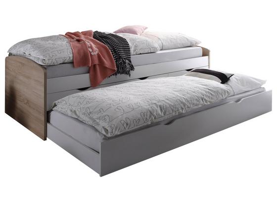 Stauraumbett Ausziehbar 90x200 Nessi, Eiche Dekor/Weiß - Weiß/Sonoma Eiche, Basics, Holzwerkstoff (206,4/63,5/96cm) Stauraumbett Ausziehbar 90x200 Nessi, Eiche Dekor/Weiß - Weiß/Sonoma Eiche, Basics, Holzwerkstoff (206,4/63,5/96cm)