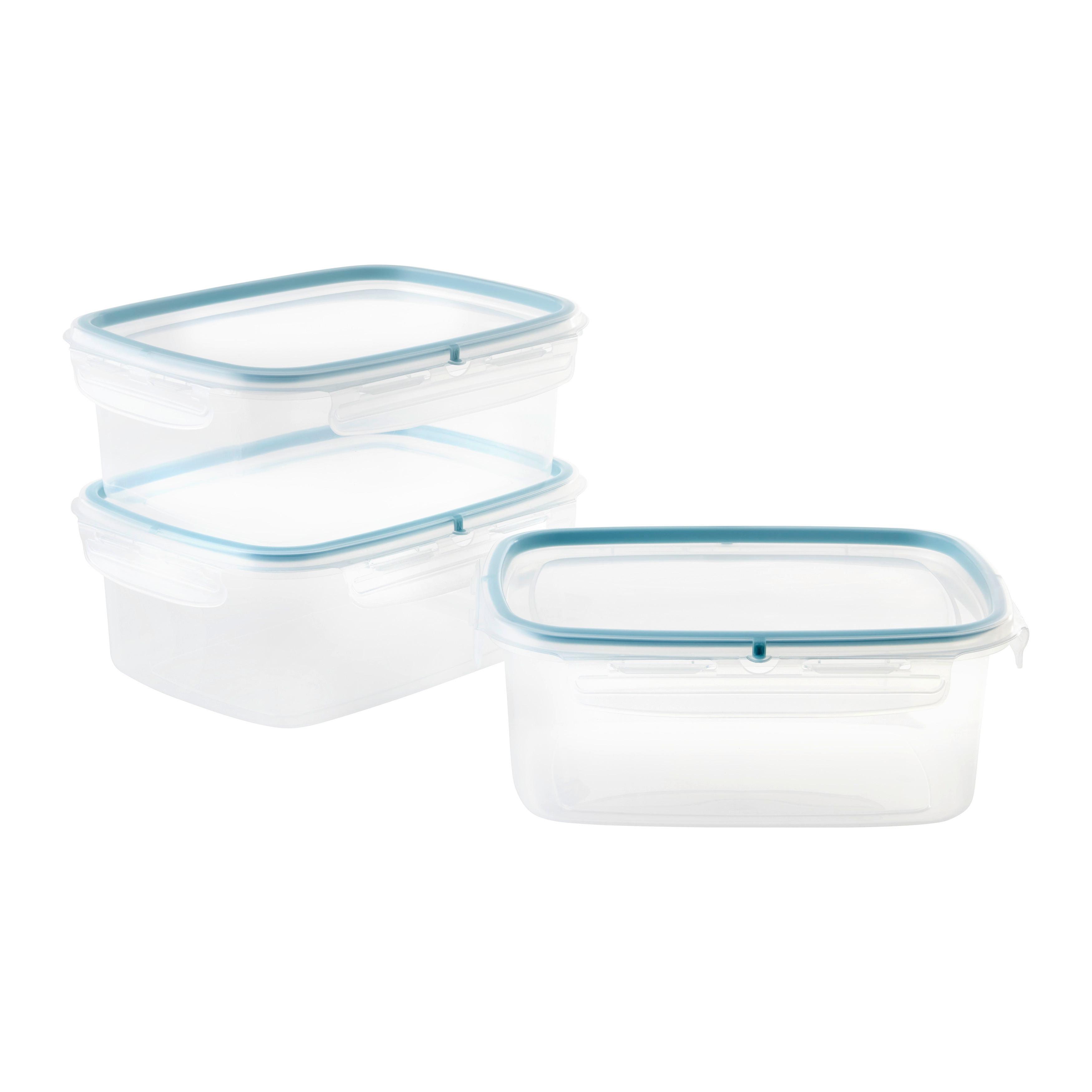 Sada dóz na potraviny objem 1,8L - priehľadné/pastelová modrá, Konventionell, plast (22,5/17,7/13cm) - Mömax