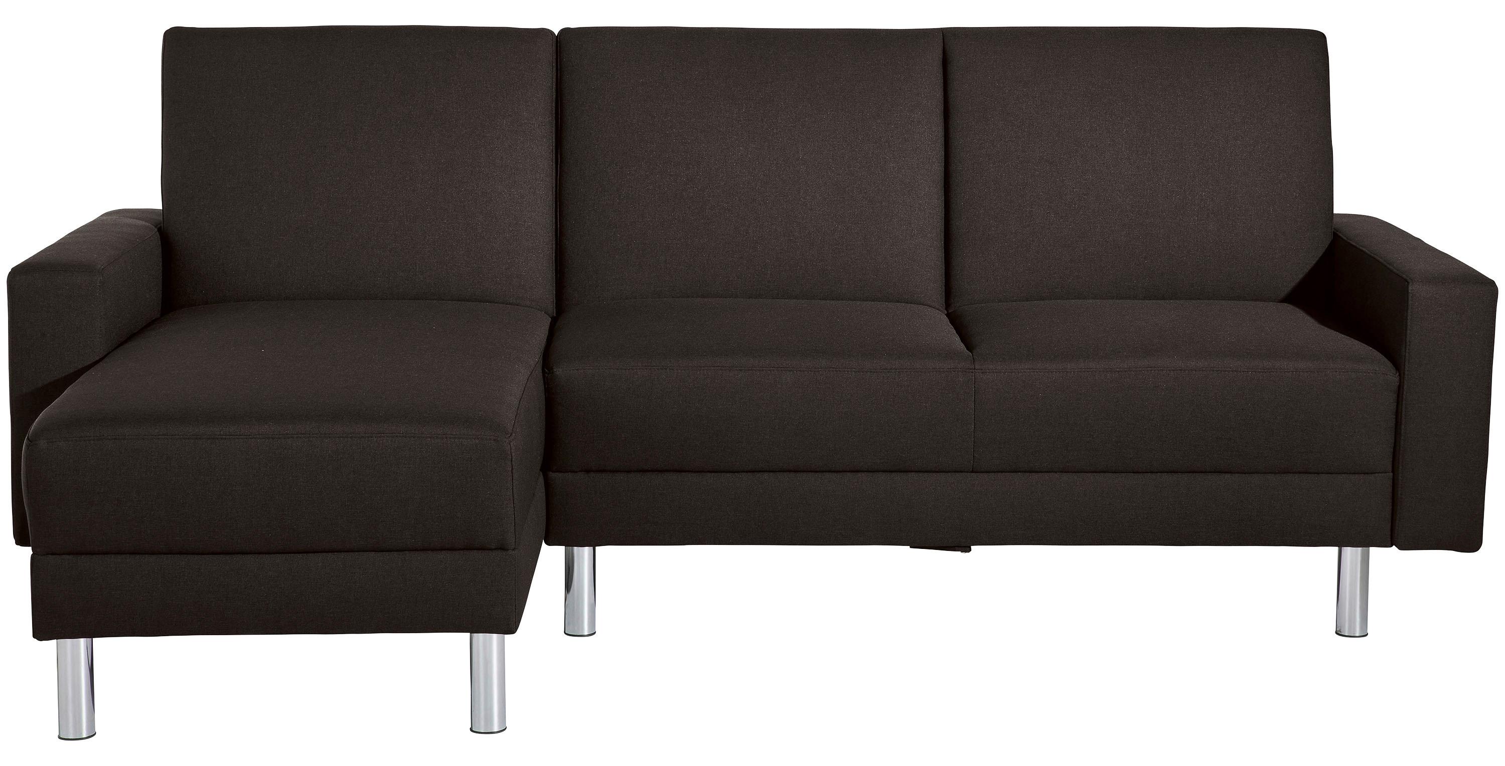 Ecksofa Mit Schlaffunktion Just Fashion Dunkelbraun - Chromfarben/Dunkelbraun, KONVENTIONELL, Textil (152/230cm) - Max Winzer
