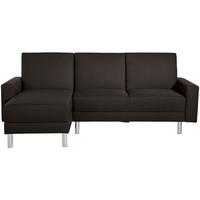 Ecksofa mit Schlaffunktion Just Fashion Dunkelbraun - Chromfarben/Dunkelbraun, KONVENTIONELL, Textil (152/230cm) - Max Winzer