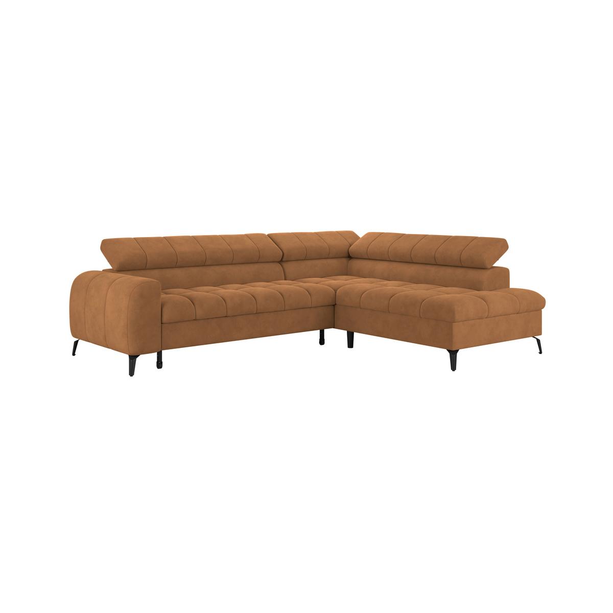 Ecksofa Volf Rechts New Braun, S: 261x203 cm - Schwarz/Braun, Trend, Kunststoff/Textil (261/203cm)