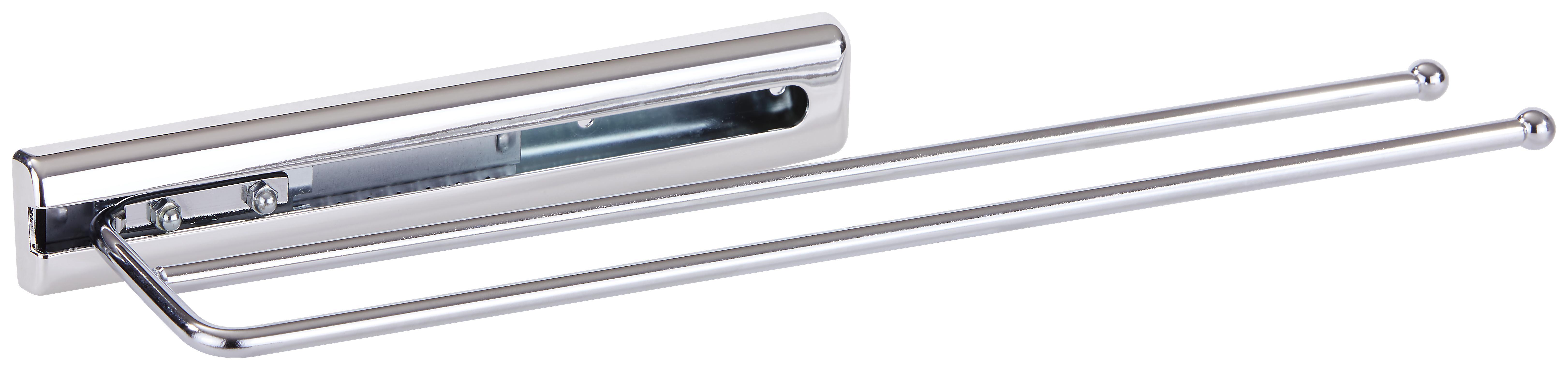 Handtuchhalter Rack - Edelstahlfarben, KONVENTIONELL, Metall (41-58/3,8/10,5cm) - Homezone