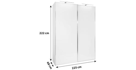 Schwebetürenschrank Glasfront B: 225 cm Sonate, Weiß - Weiß, MODERN, Holz/Holzwerkstoff (225/222cm) - Luca Bessoni