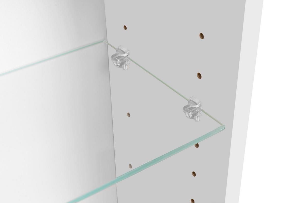 BADEZIMMER Verona Weiß/Wildeiche B: 80cm - Wildeiche/Weiß, Trend, Glas/Holzwerkstoff (80/200/47cm) - Held