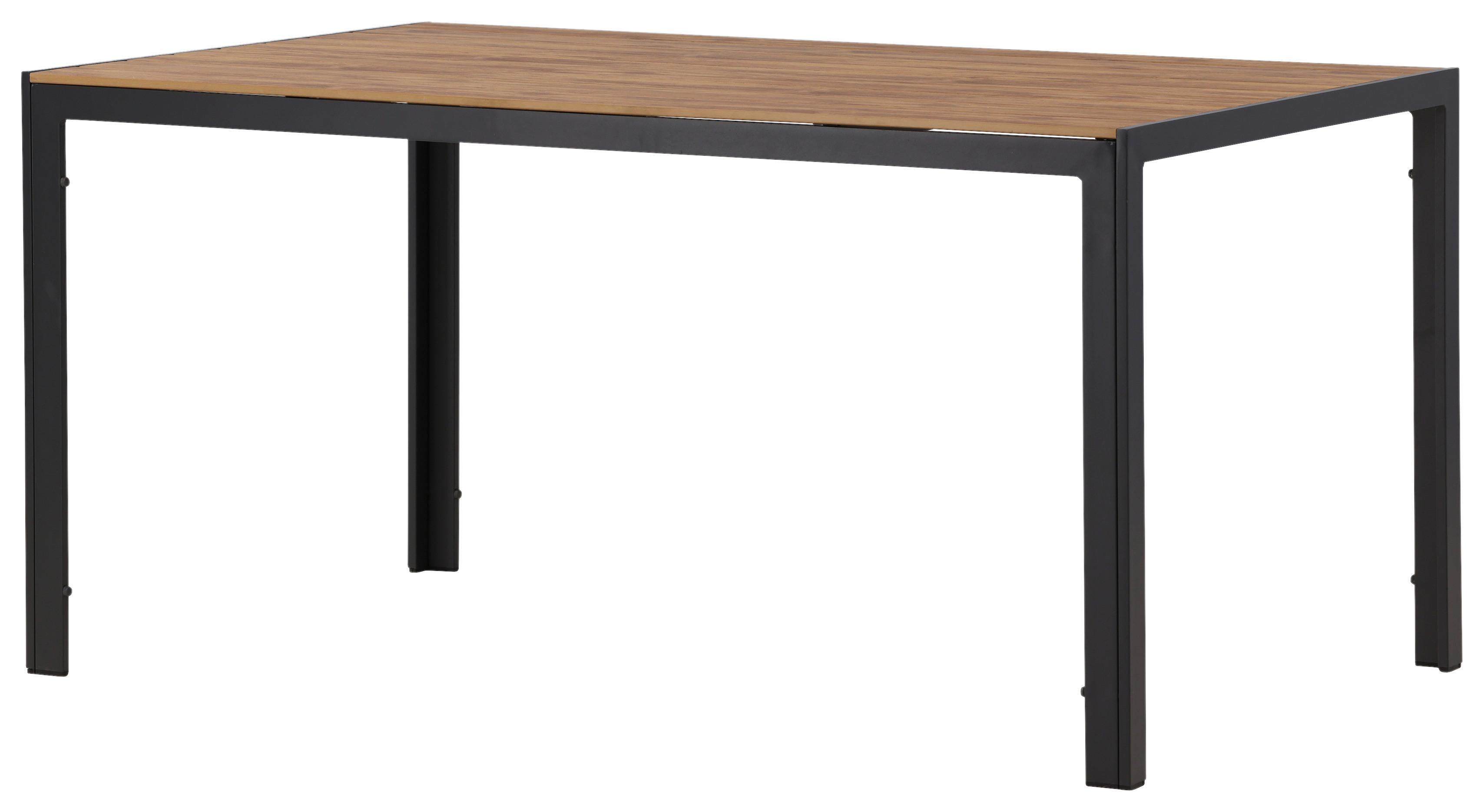 Gartentisch Break Aluminium L: 150cm - Schwarz/Naturfarben, KONVENTIONELL, Kunststoff/Metall (150/90/75cm) - Gardenson