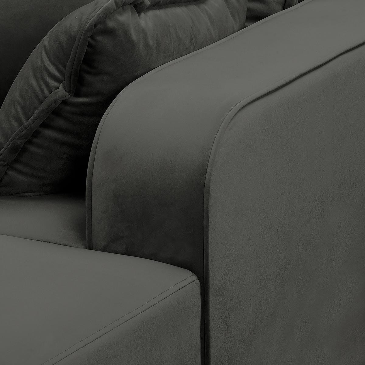 Ecksofa Beata Dunkelgrau S: 230x150 cm - Wengefarben/Dunkelgrau, Design, Textil (230/150cm) - Livetastic