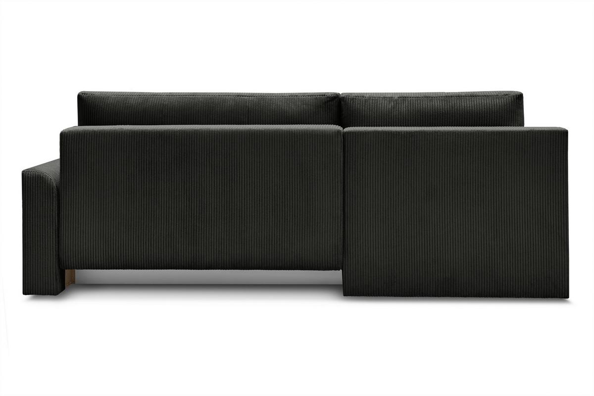 Rohová sedačka KIM L160, oboustr.,černý manšestr - černá, Moderní, dřevo/textil (233/160cm)