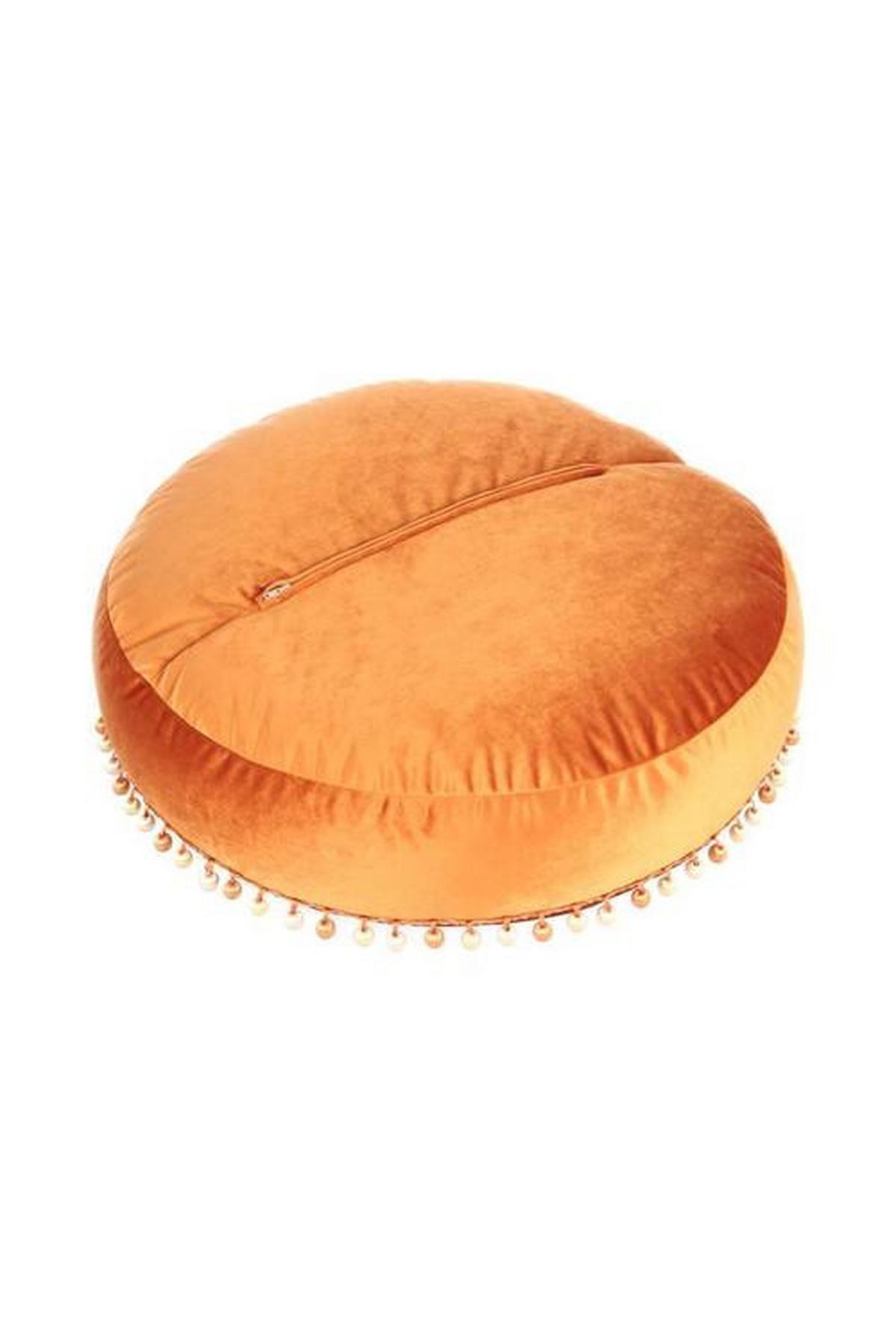 Pouf Taj Mahal DxH: 65x25 cm Samt Bronze mit Reißverschluss - Bronzefarben, LIFESTYLE, Textil (65/25/65cm) - Kayoom