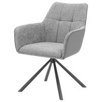 Stuhl Paco Webstoff Grau, B: 63cm - Schwarz/Grau, KONVENTIONELL, Textil/Metall (63/84/63cm)