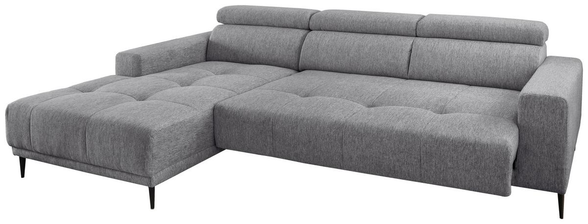 Ecksofa Intera Dunkelgrau S: 188x276 Cm - Dunkelgrau/Schwarz, KONVENTIONELL, Textil (188/276cm) - Livetastic