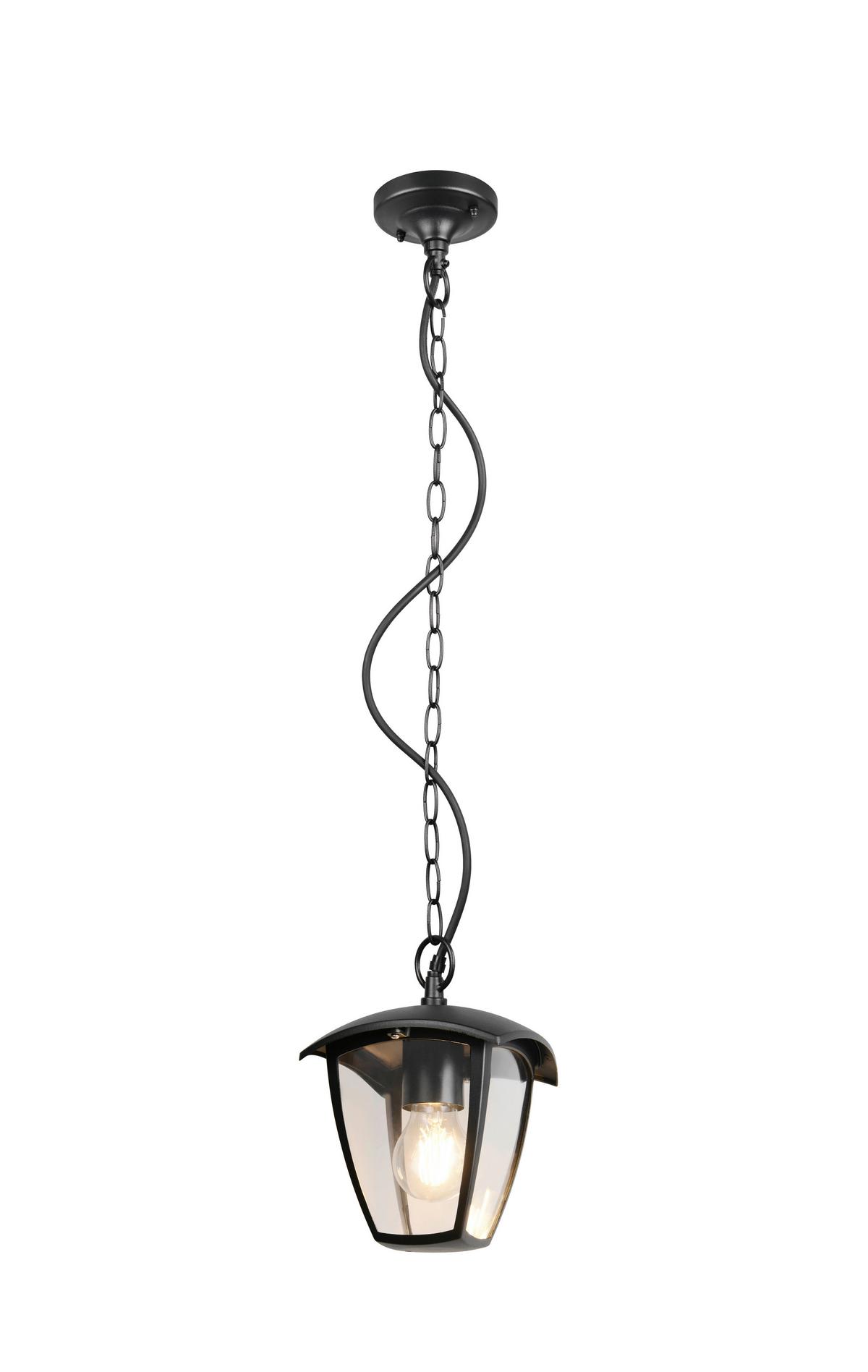 Außenhängeleuchte 363260132 Venta - Klar/Schwarz, KONVENTIONELL, Kunststoff/Metall (17/17/82cm) - Trio Leuchten