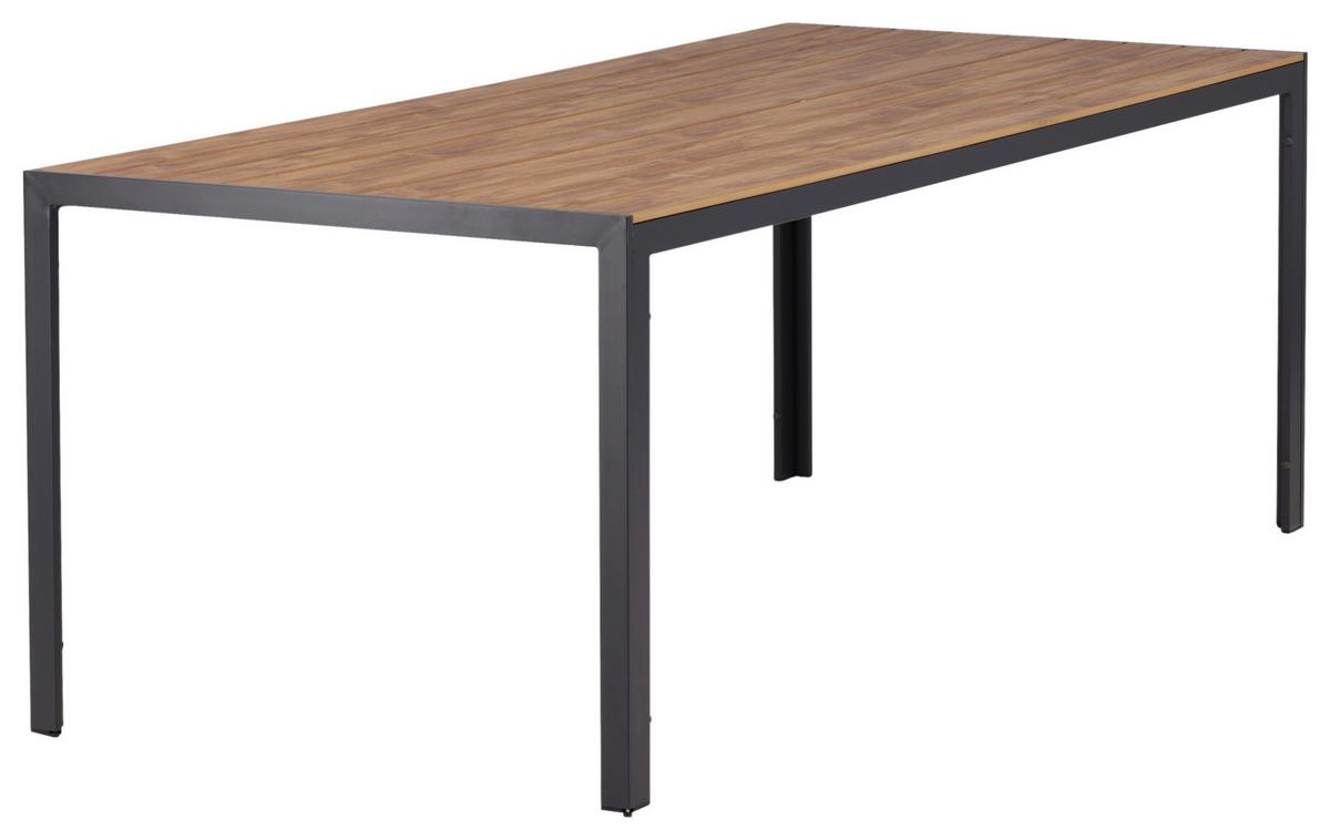 Gartentisch Break - Schwarz/Naturfarben, KONVENTIONELL, Holz/Metall (205/90/74cm) - Gardenson