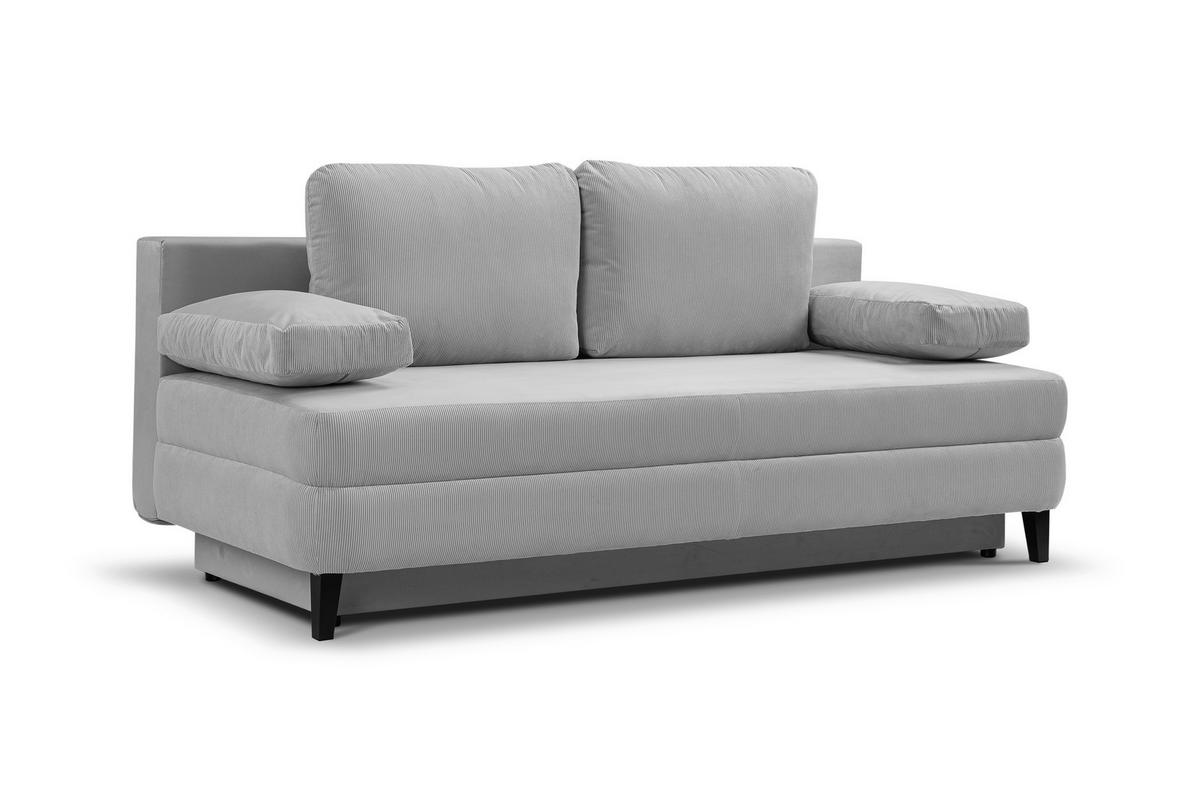 Schlafsofa Sorto Hellgrau B: 200cm - Hellgrau/Schwarz, Basics, Holz/Textil (200/91/100cm) - MID.YOU