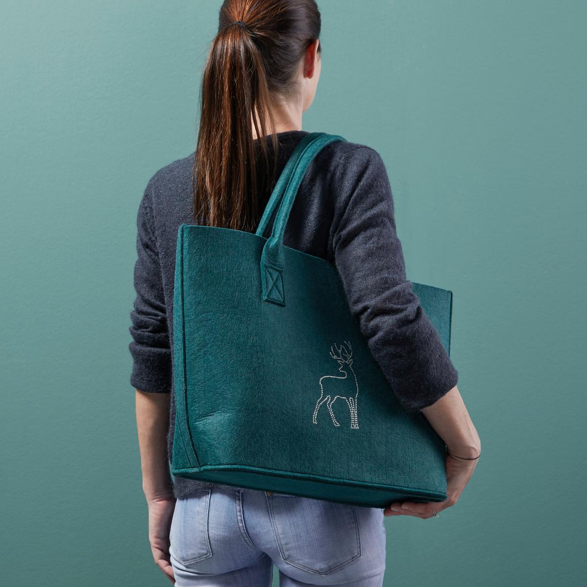 Taška LUCA zelená - zelená, Moderní, textil (38/17/34cm) - Bessagi Home