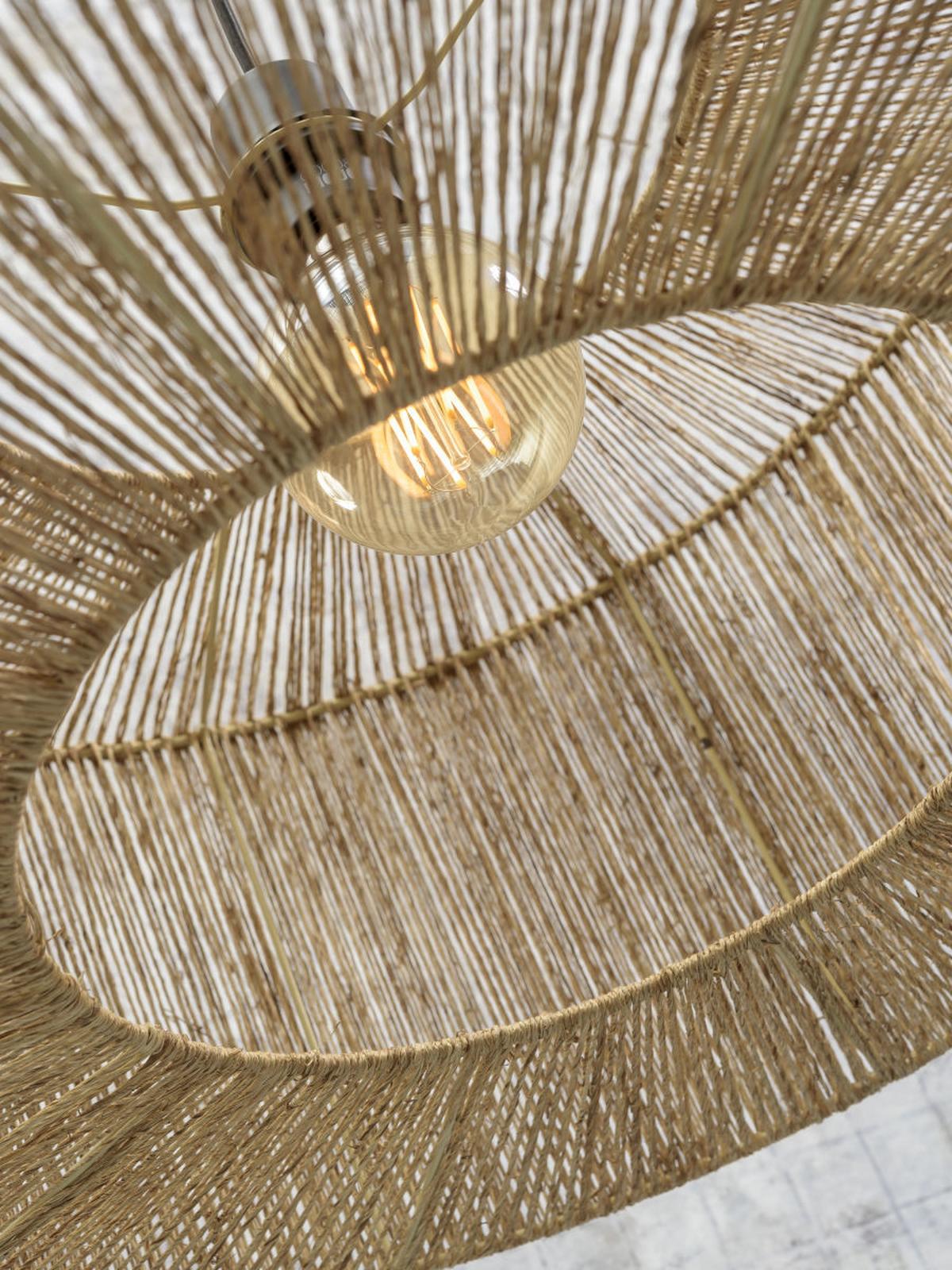 Hängeleuchte Iguazu H: 35 Cm 1-Flammig Höhenverstellbar - Hellbraun/Schwarz, Natur, Naturmaterialien/Kunststoff (52/35cm) - Good & Mojo