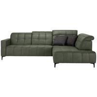 Rohová sedačka PANAMA, pravá, olivovozelená - olivovozelená/čierna, Konventionell, kov/textil (304/89-102/216cm) - Premium Living