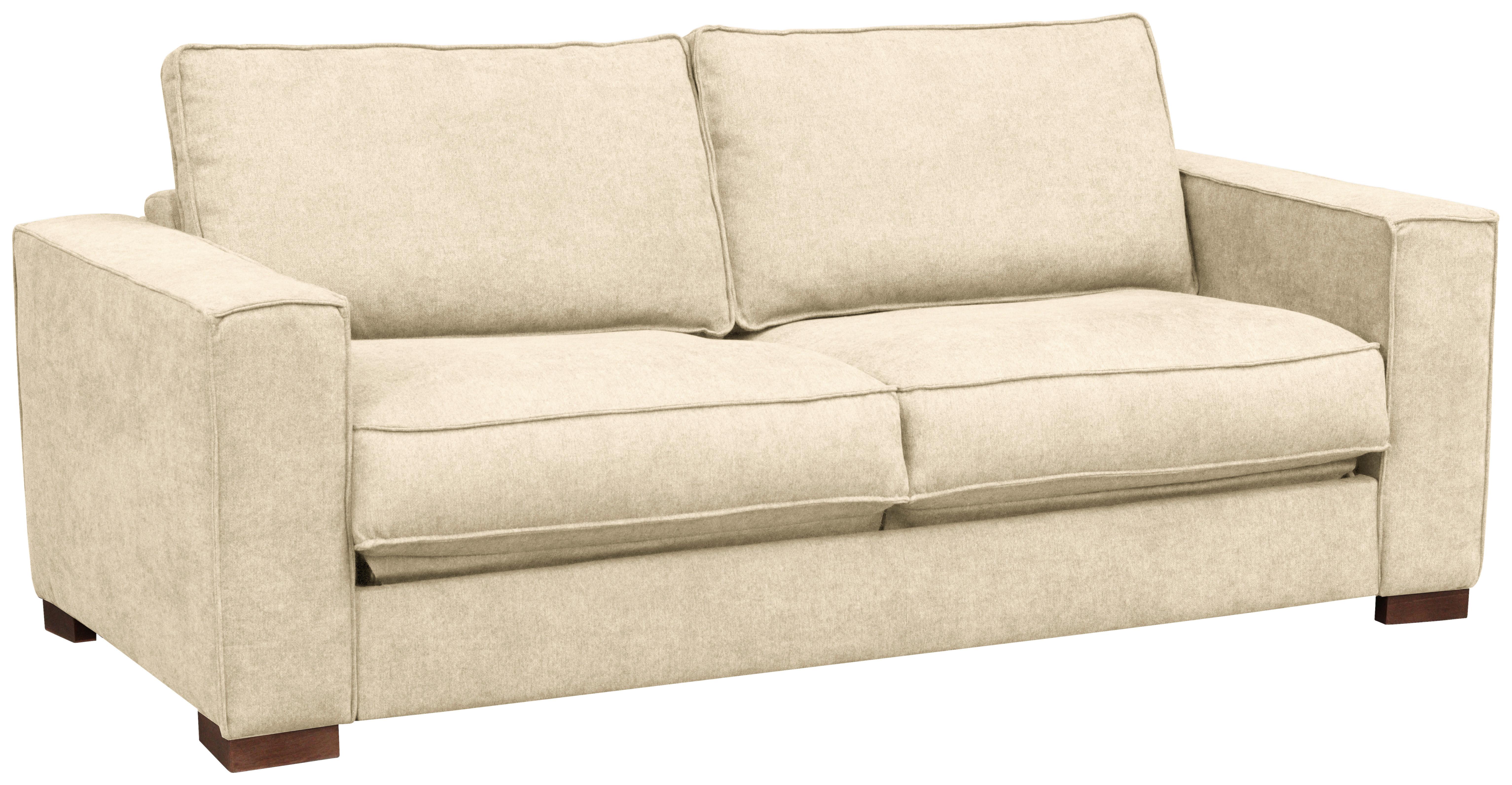 Schlafsofa Texas Creme Webstoff, B: 203 cm - Dunkelbraun/Creme, Design, Textil (203/85/99cm) - MID.YOU