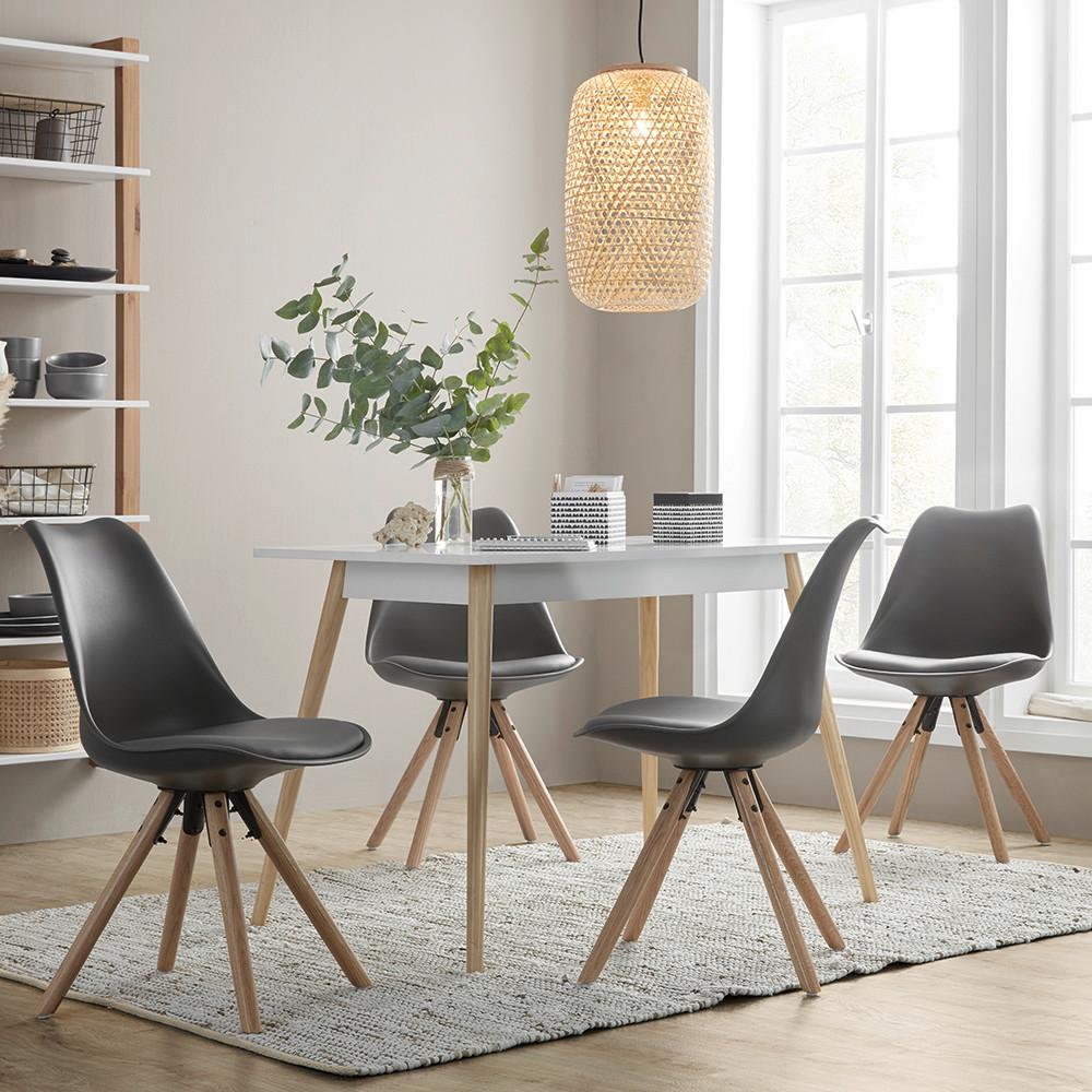 Jedálenský stôl 110x70cm - biela/prírodná farba, Modern, drevo/kompozitné drevo (110/70/76cm) - Based