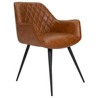 Stuhl-Set Cose - Cognac/Schwarz, KONVENTIONELL, Textil/Metall (62/83/60cm) - MID.YOU