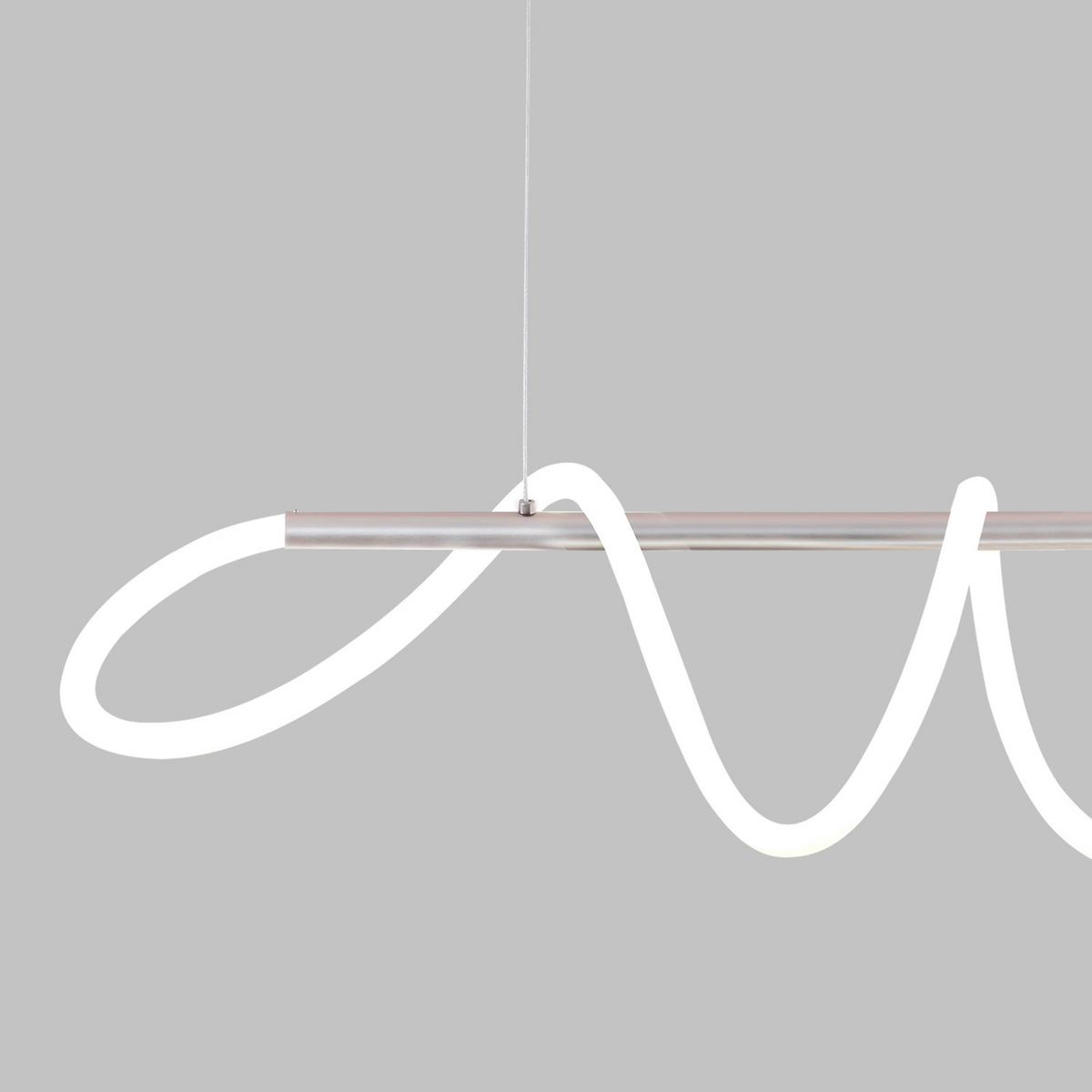 Led-hängeleuchte 5051/s - Silberfarben, Design, Kunststoff/Metall (90/90/120cm)