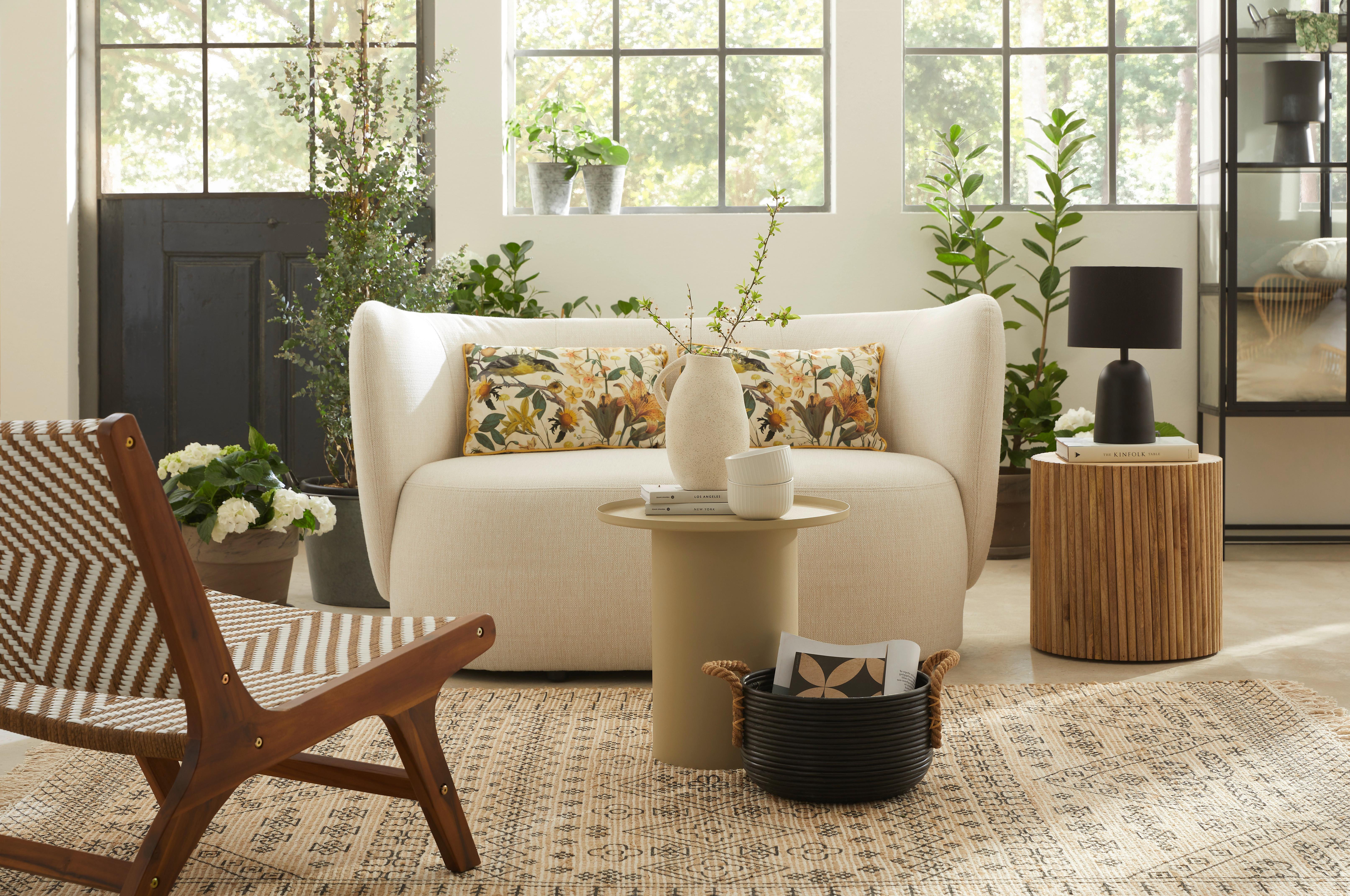 2-sitzer-sofa Boli Bouclé - Creme/Schwarz, KONVENTIONELL, Textil (154/80/84cm) - Livetastic